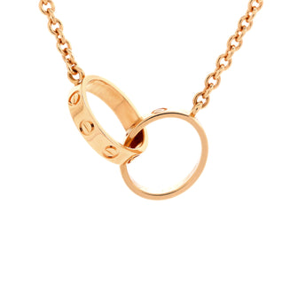 Cartier Love Interlocking Necklace 18K Rose Gold