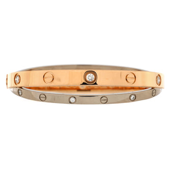 Cartier Double Love Bracelet 18K Rose Gold with 18K White Gold with Diamonds