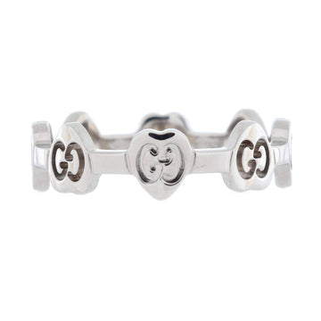 Gucci Icon Heart Station Ring 18K White Gold