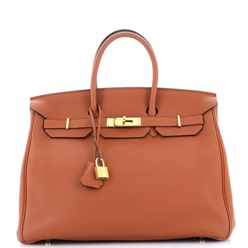 Hermes Birkin Handbag Brown Togo with Gold Hardware 35
