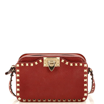 Valentino Garavani Rockstud Flip Lock Camera Crossbody Bag Leather