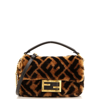 Fendi Baguette NM Bag Zucca Shearling Mini