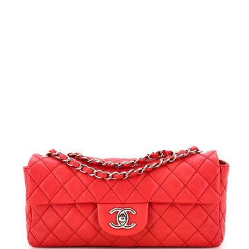 Chanel Classic Single Flap Bag Quilted Caviar East West