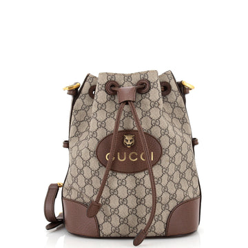 Gucci Neo Vintage Drawstring Bucket Backpack GG Coated Canvas Mini