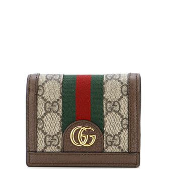 Gucci Ophidia Flap Card Case with Chain GG Coated Canvas