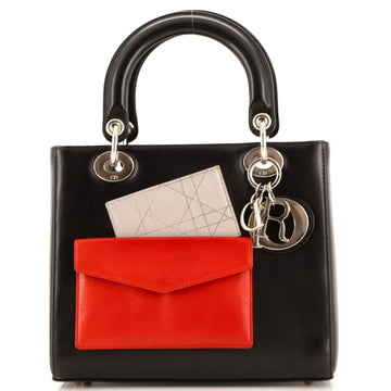 Christian Dior Pockets Lady Dior Bag Leather Medium