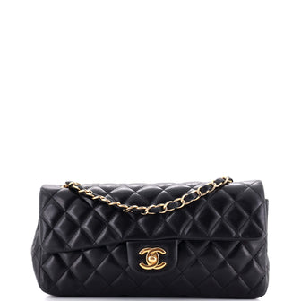 Chanel Classic Single Flap Bag Quilted Lambskin East West