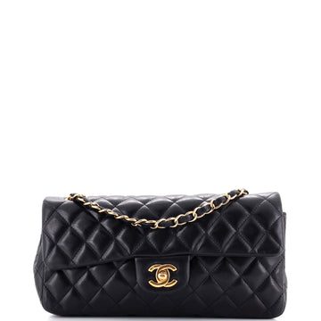 Chanel Classic Single Flap Bag Quilted Lambskin East West