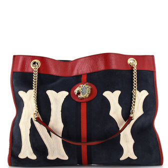 Gucci Rajah Chain Tote Suede with Applique Large