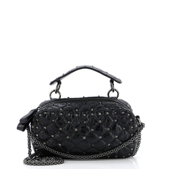 Valentino Garavani Rockstud Spike Camera Bag Quilted Leather Small