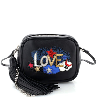 Saint Laurent Classic Monogram Blogger Crossbody Bag Patch Embellished Leather Small