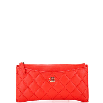 Chanel Classic Zip Pouch Quilted Caviar Long