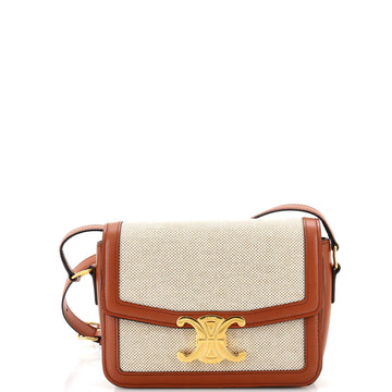 Celine Triomphe Shoulder Bag Canvas with Leather Teen