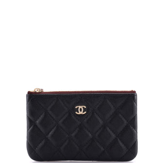 Chanel Classic O Case Pouch Quilted Caviar Mini