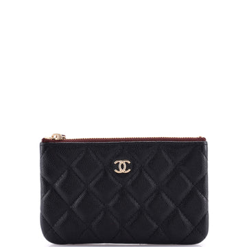 Chanel Classic O Case Pouch Quilted Caviar Mini