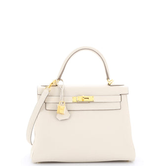 Hermes Kelly Handbag Light Togo with Gold Hardware 28