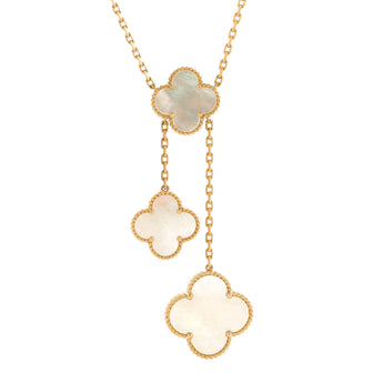 Van Cleef & Arpels Magic Alhambra 6 Motifs Necklace 18K Yellow Gold and Mother of Pearl