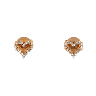 Tiffany & Co. Heart Stud Earrings 18K Rose Gold and Diamonds Extra Mini