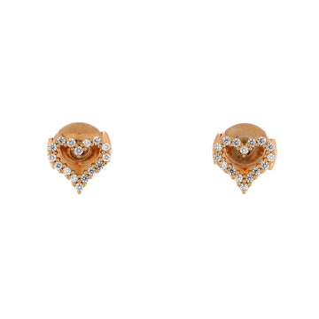 Tiffany & Co. Heart Stud Earrings 18K Rose Gold and Diamonds Extra Mini