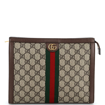 Gucci Ophidia Pouch GG Coated Canvas Medium
