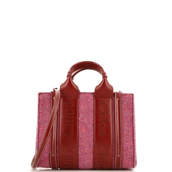 Chloe Woody Tote Recycled Felt with Leather Small