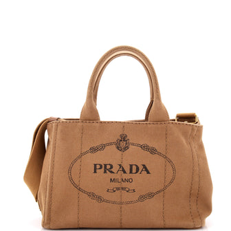 Prada Canapa Convertible Tote Canvas Mini