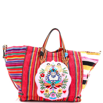 Christian Louboutin Caba Tote Motif Embroidered Jacquard Large
