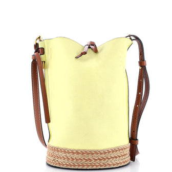 Loewe Gate Bucket Bag Leather with Raffia Medium