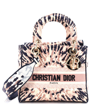 Christian Dior Lady D-Lite Bag Embroidered Canvas Medium