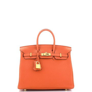 Hermes Birkin Handbag Orange Togo with Gold Hardware 25