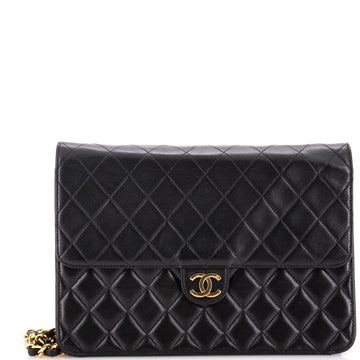Chanel Vintage Clutch with Chain Quilted Leather Medium