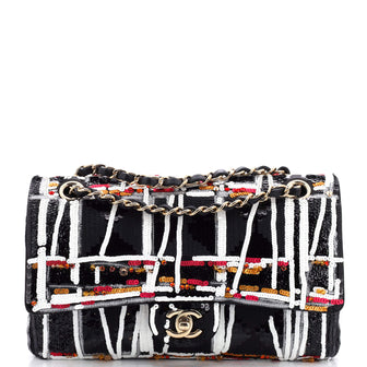 Chanel Classic Double Flap Bag Quilted Tweed Medium