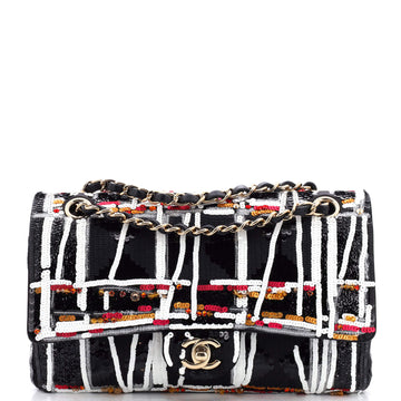 Chanel Classic Double Flap Bag Quilted Tweed Medium