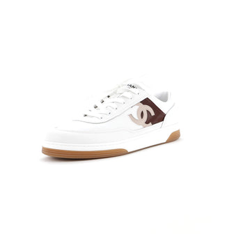 Chanel Women's CC Low-Top Sneakers Leather with Patent