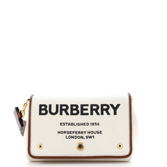 Burberry Hackberry Shoulder Bag Canvas with Leather Small
