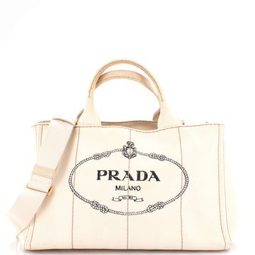 Prada Canapa Convertible Tote Canvas Large