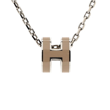 Hermes Pop H Pendant Chain Necklace Metal and Enamel Mini