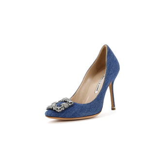 Manolo Blahnik Women's Hangisi Pumps Denim 105