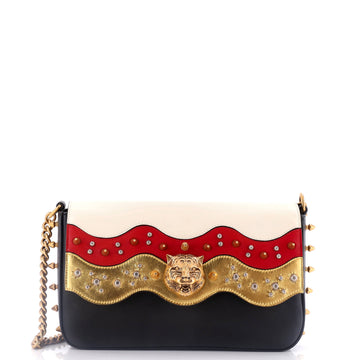 Gucci Animalier Chain Shoulder Bag Studded Leather Medium