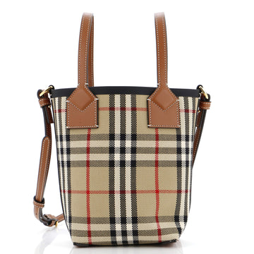 Burberry London Bucket Bag Vintage Check Canvas Mini