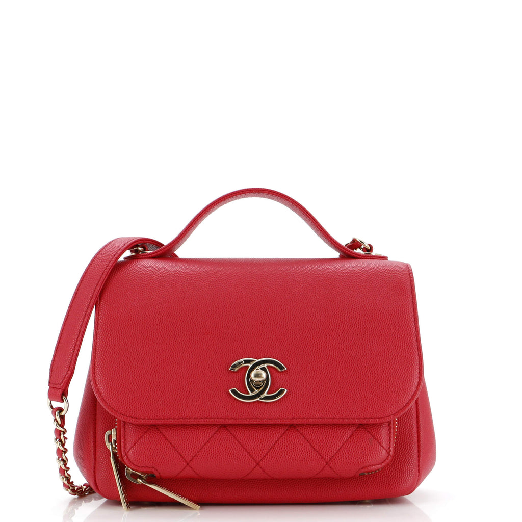 Business Affinity Flap Bag Quilted Caviar Mini / red