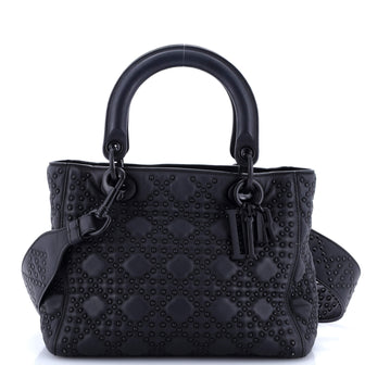 Christian Dior Ultra Matte Supple Lady Dior Bag Cannage Studded Lambskin Medium