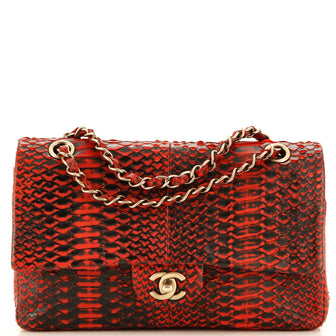 Chanel Classic Double Flap Bag Python Medium
