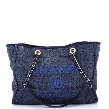 Chanel Deauville Tote Raffia with Glitter Detail Small