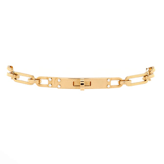 Hermes Kelly Chaine Bracelet 18K Yellow Gold with Diamonds Small