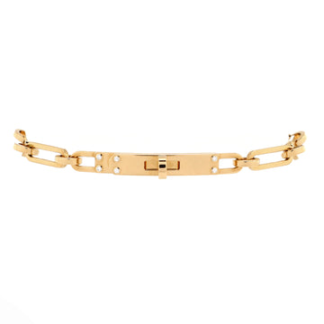 Hermes Kelly Chaine Bracelet 18K Yellow Gold with Diamonds Small