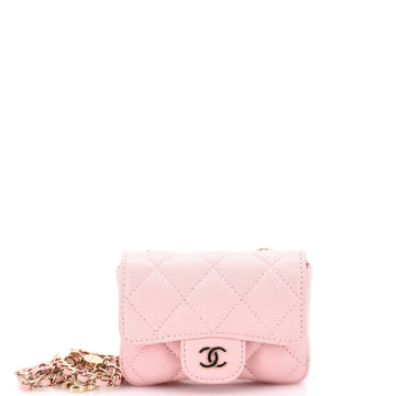 Chanel Classic Flap Chain Belt Bag Quilted Caviar Mini