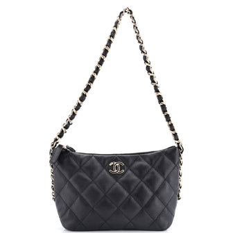 Chanel CC Chain Hobo Quilted Caviar Small