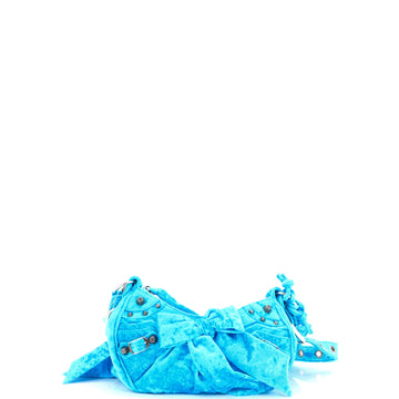 Balenciaga Le Cagole Giant Studs Shoulder Bag Crushed Velvet XS
