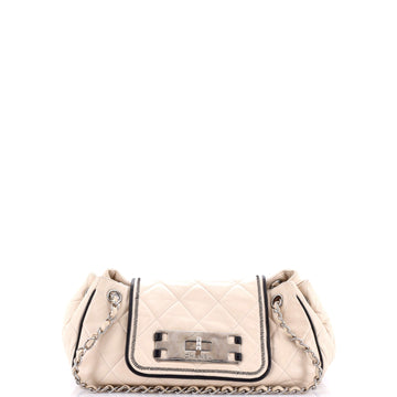 Chanel East West Mademoiselle Accordion Flap Bag Quilted Lambskin Small